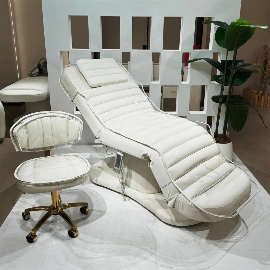 YOOCELL ® Beauty SPA Bed Kit for Eyelash Facial AG1206 (Electric bed + Chair + 2 sets Clear Covers for both) - Furniture image 5
