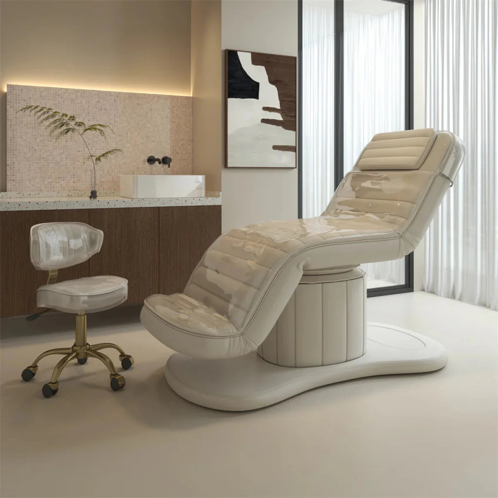 YOOCELL ® Beauty SPA Bed Kit for Eyelash Facial AG1206 (Electric bed + Chair + 2 sets Clear Covers for both) - Furniture image 6