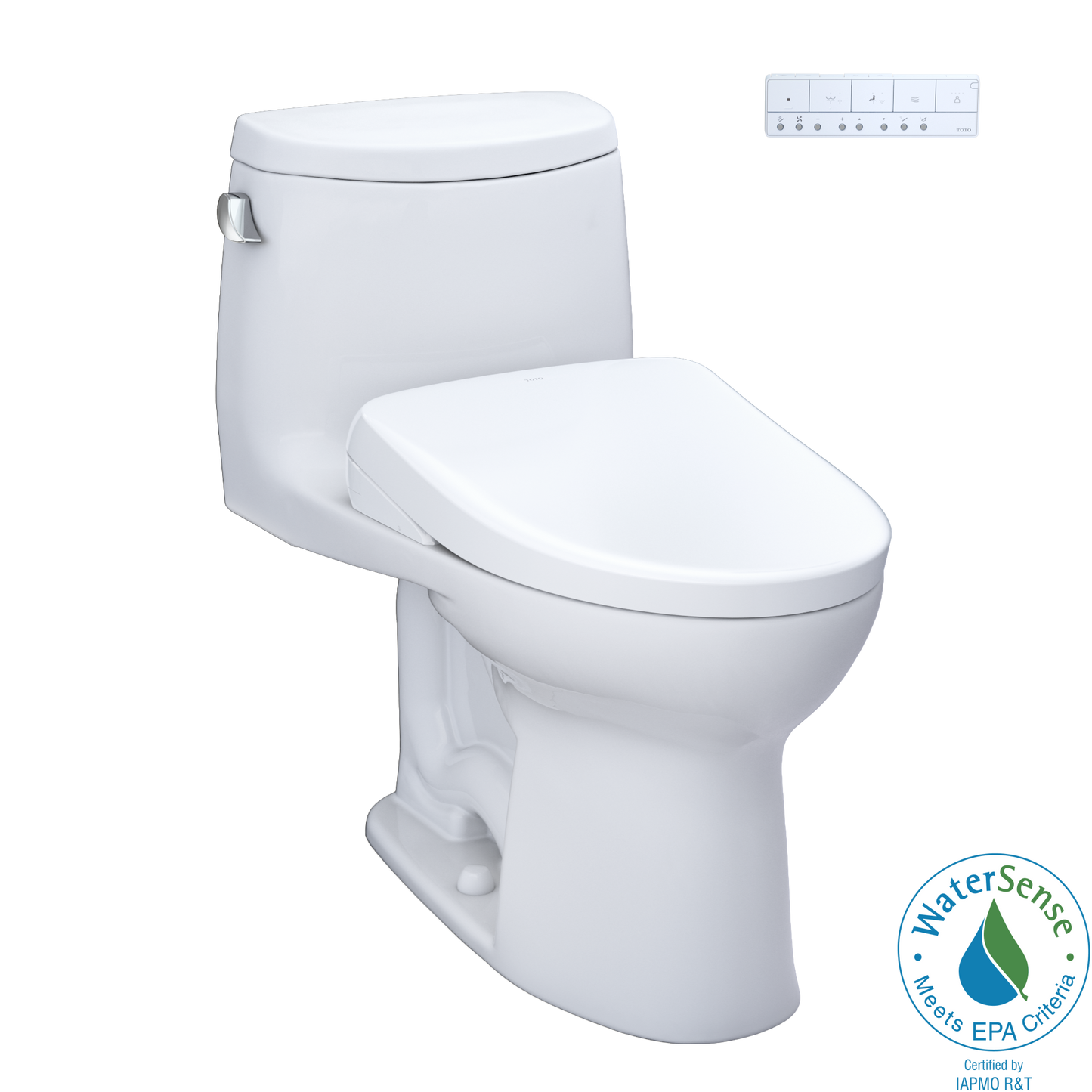 TOTO Washlet+ Ultramax II One Piece Elongated 1.28 GPF Toilet and Washlet+ S7 Contemporary Bidet Seat - Gadgets image 1