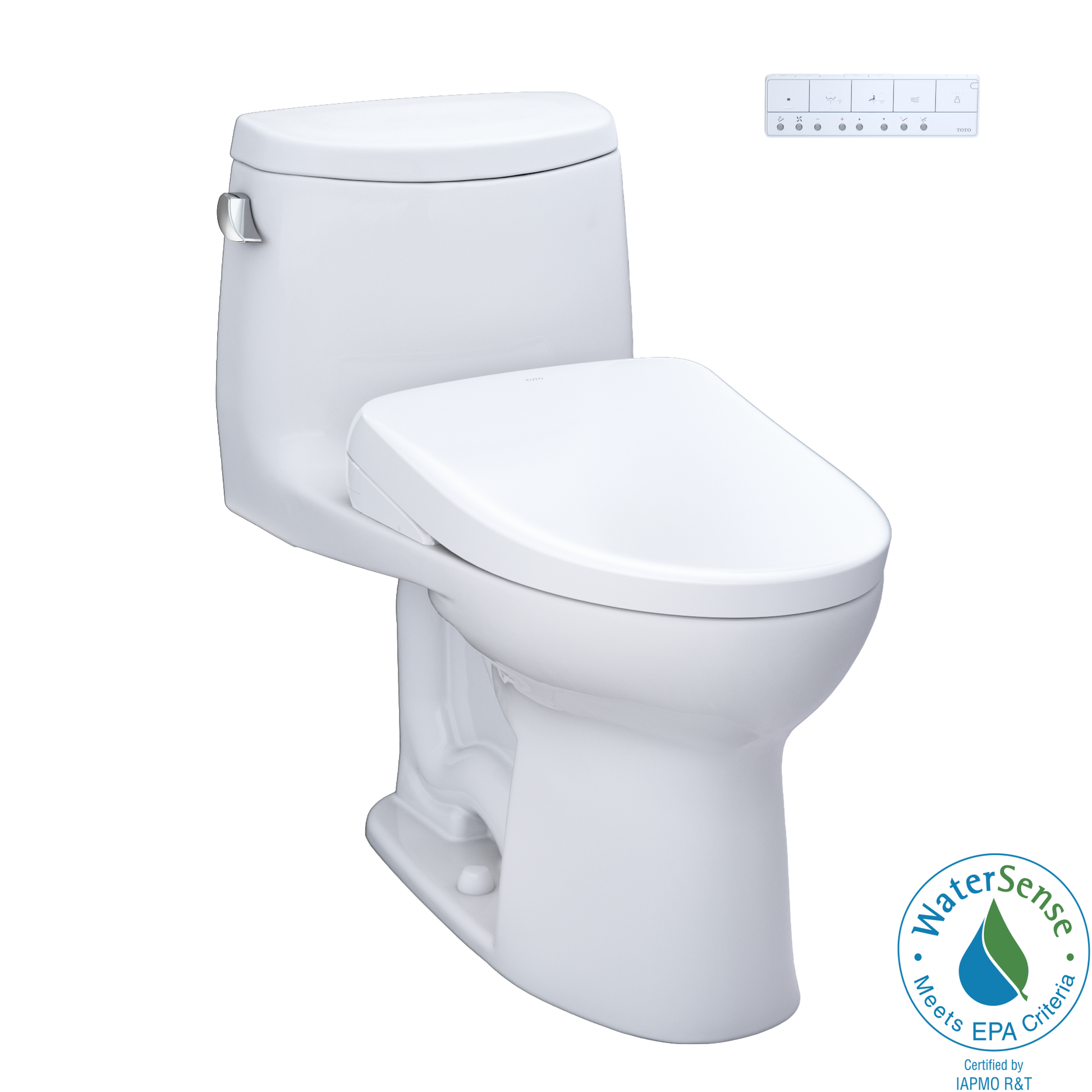 TOTO Washlet+ Ultramax II One Piece Elongated 1.28 GPF Toilet and Washlet+ S7 Contemporary Bidet Seat - Gadgets image 1