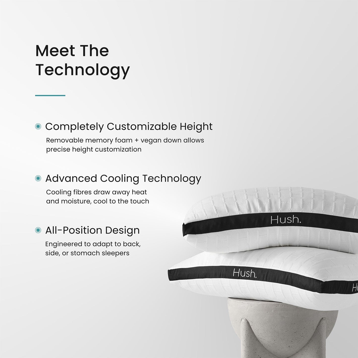 Hybrid Adjustable Cooling Pillow - Bedding image 8