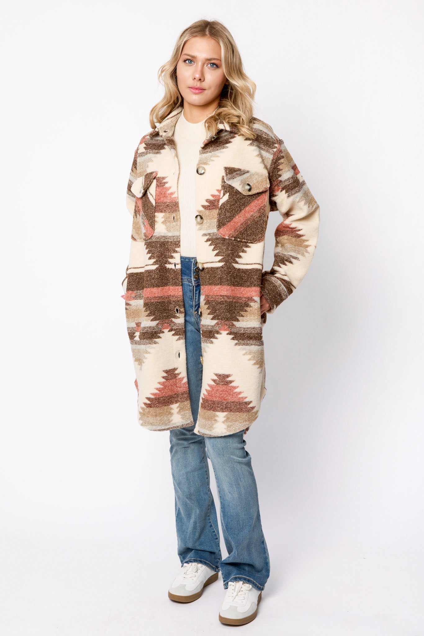 Abstract Knit Longline Shacket - Misc image 1
