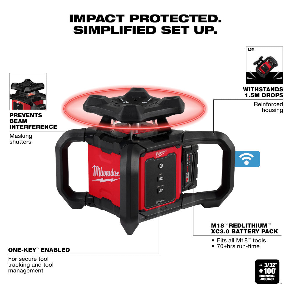Milwaukee M18™ Red Exterior Rotary Laser Level Kit w/ Receiver - Misc image 2