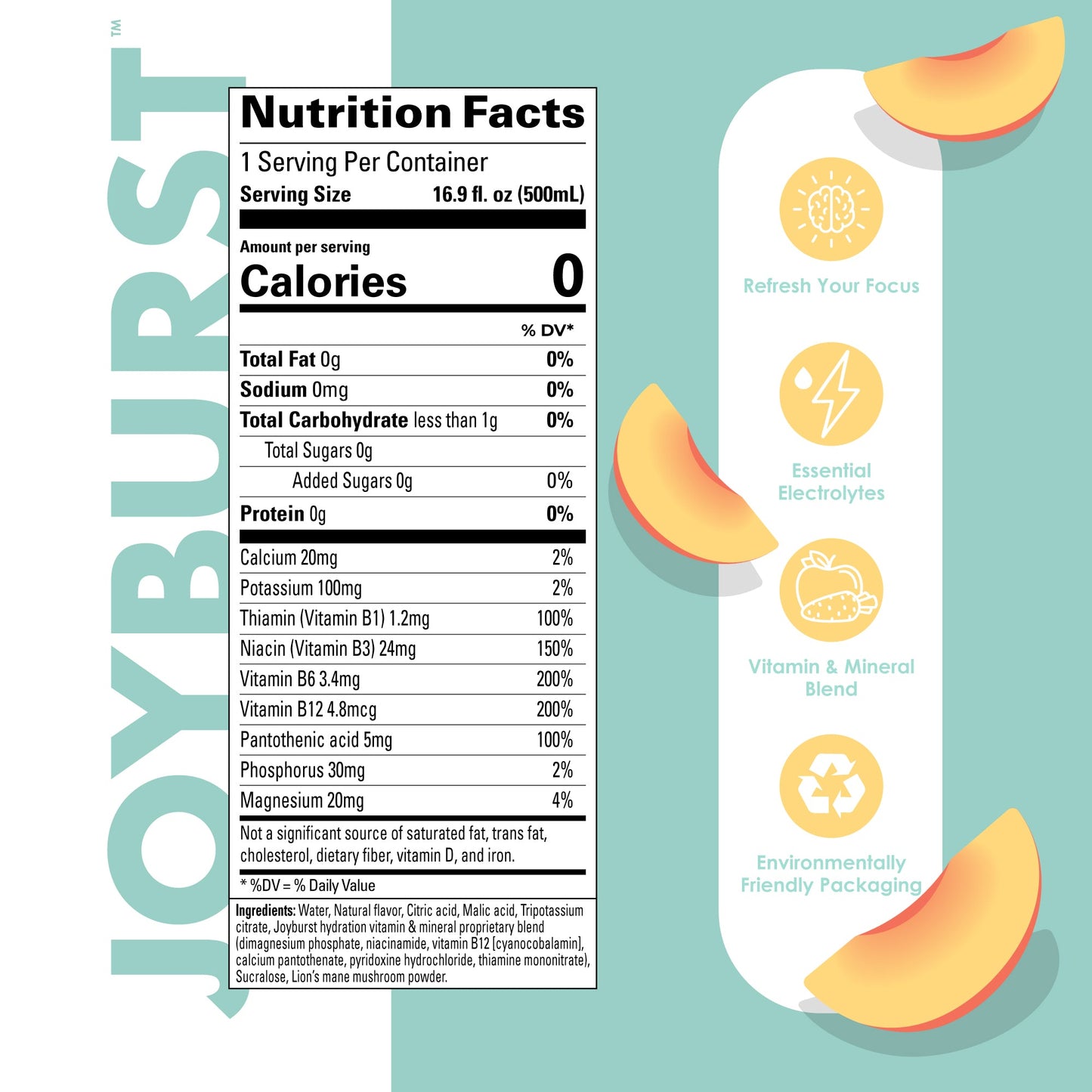 Joyburst Hydration Peach - 18 Pack - Kitchen & Dining image 2