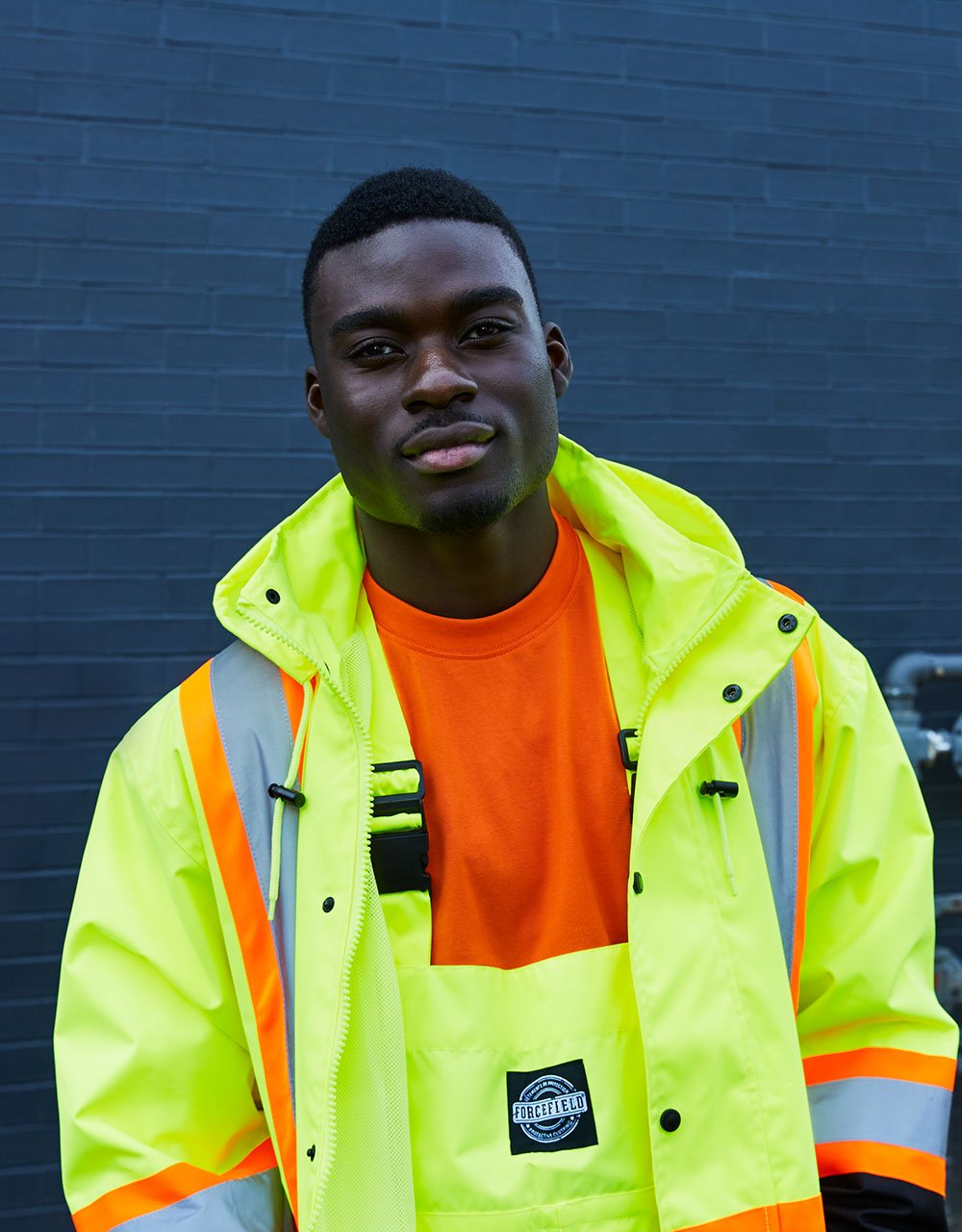 Hi Vis Safety Rain Jacket with Snap-Off Hood - Apparel image 7