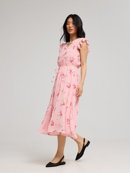 Sleeveless Floral Print Chiffon Midi Dress - Dresses image 2