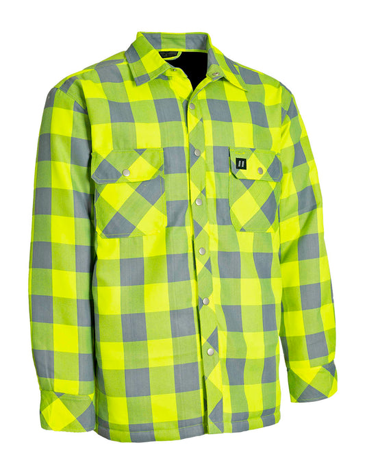 Forcefield Hi Vis Buffalo Plaid Quilt-Lined Flannel Shirt Jacket - Apparel image 1