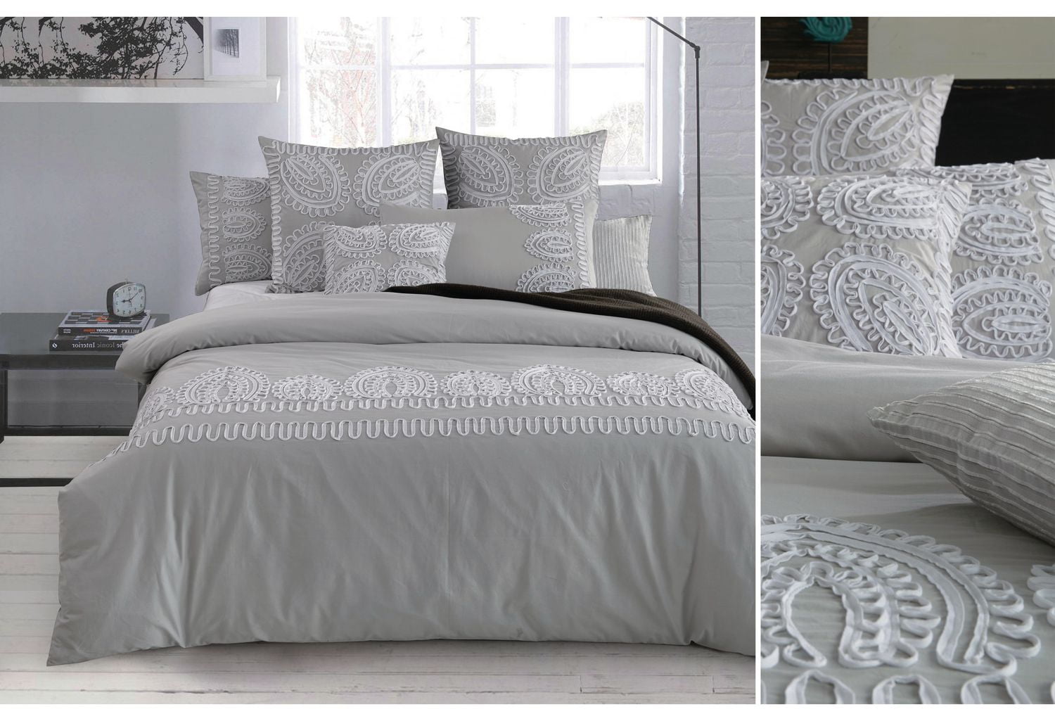 Johnson Home 7 Piece 300 Thread Count Fashion Bedding Set Ribbon Maze (King) - Bedding image 1