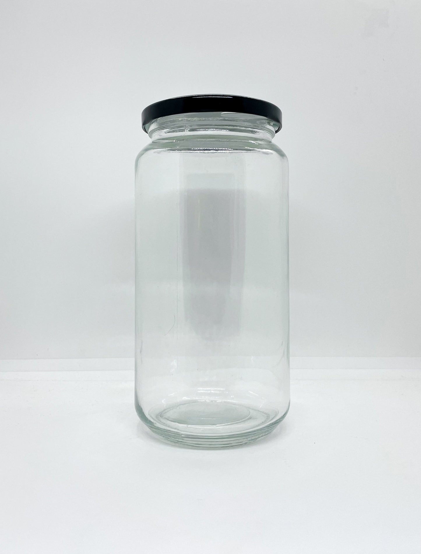 1030mL. Clear Round Straight Cut Glass Jar and Lid (Net Fill Capacity: 950mL.+/-) - Misc image 1