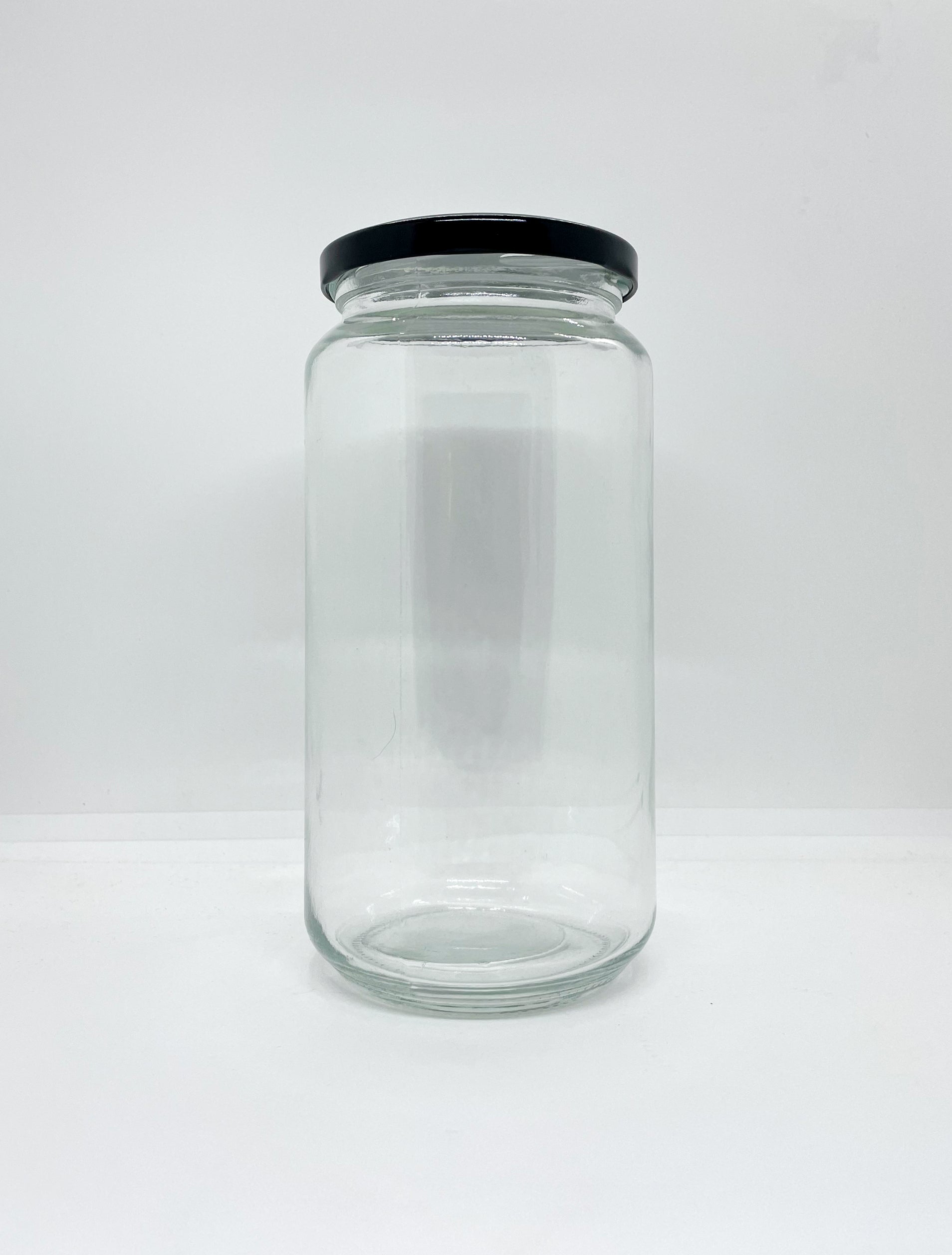 1030mL. Clear Round Straight Cut Glass Jar and Lid (Net Fill Capacity: 950mL.+/-) - Misc image 1
