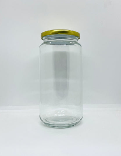 1030mL. Clear Round Straight Cut Glass Jar and Lid (Net Fill Capacity: 950mL.+/-) - Misc image 3