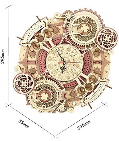 Robotime ROKR Time Art Zodiac Wall Clock 3D Wooden Puzzle Games Model Building Kits Toys For Children Kids - Toys & Games image 2