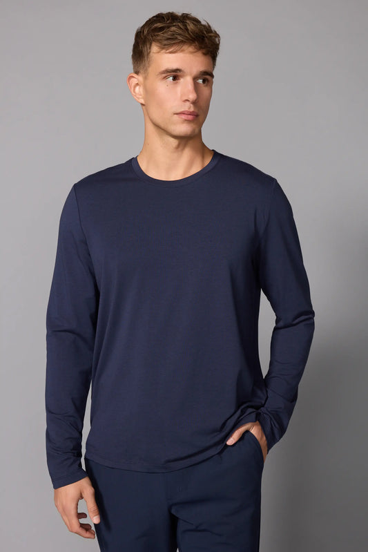 Pima Cotton Long Sleeve Tee - Navy Blazer - Misc image 1