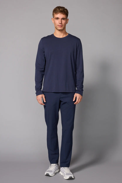 Pima Cotton Long Sleeve Tee - Navy Blazer - Misc image 2