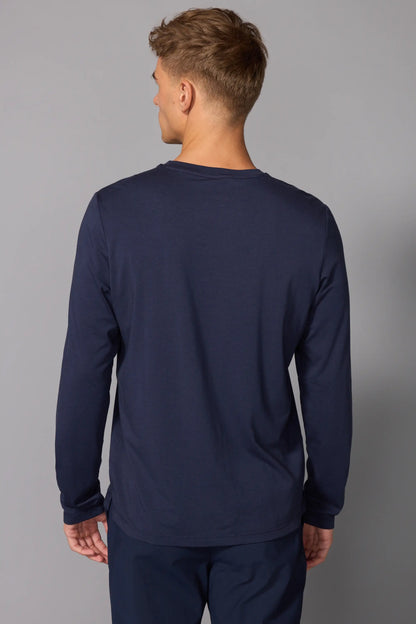 Pima Cotton Long Sleeve Tee - Navy Blazer - Misc image 3