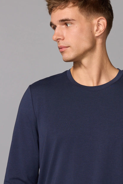 Pima Cotton Long Sleeve Tee - Navy Blazer - Misc image 4