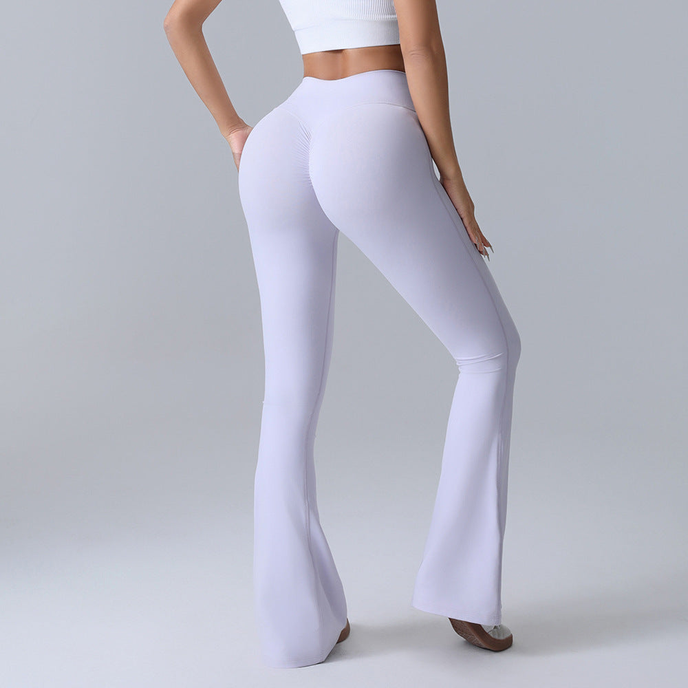 Hip-lift Yoga Flared Pants Fitness Sports Wide Leg High Waist Quick Dry Trousers Womens Clothing - Apparel image 5