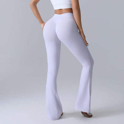 Hip-lift Yoga Flared Pants Fitness Sports Wide Leg High Waist Quick Dry Trousers Womens Clothing - Apparel image 5