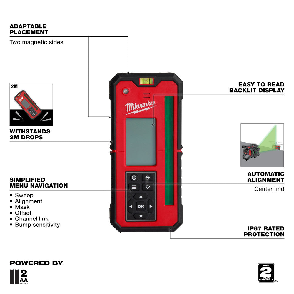 Milwaukee M18™ Red Exterior Rotary Laser Level Kit w/ Receiver - Misc image 8