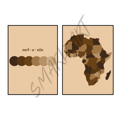 Art Print Bundle : Cocoa Theory + Melanin Mosaic - Home Decor image 1