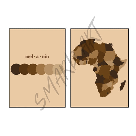 Art Print Bundle : Cocoa Theory + Melanin Mosaic - Home Decor image 1