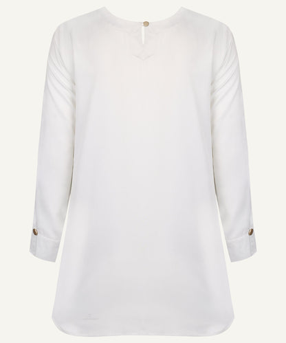 White Pleated Neck Matching Set - Apparel image 4