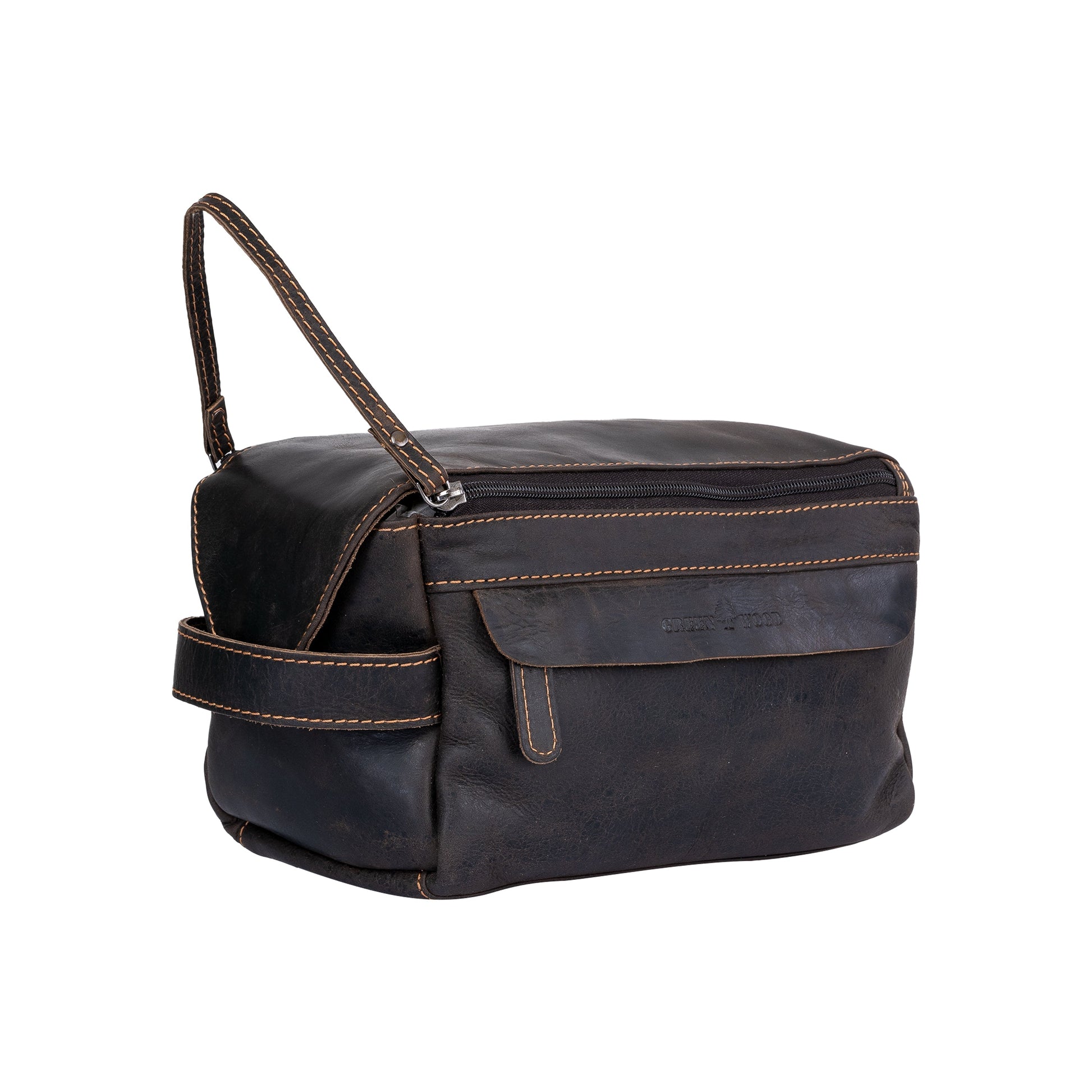 Leather Travel Wash Bag Calgary Brown - Accessories image 1