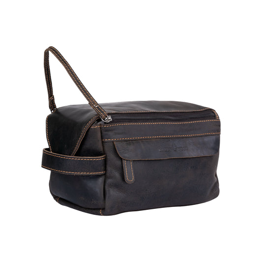 Leather Travel Wash Bag Calgary Brown - Accessories image 1