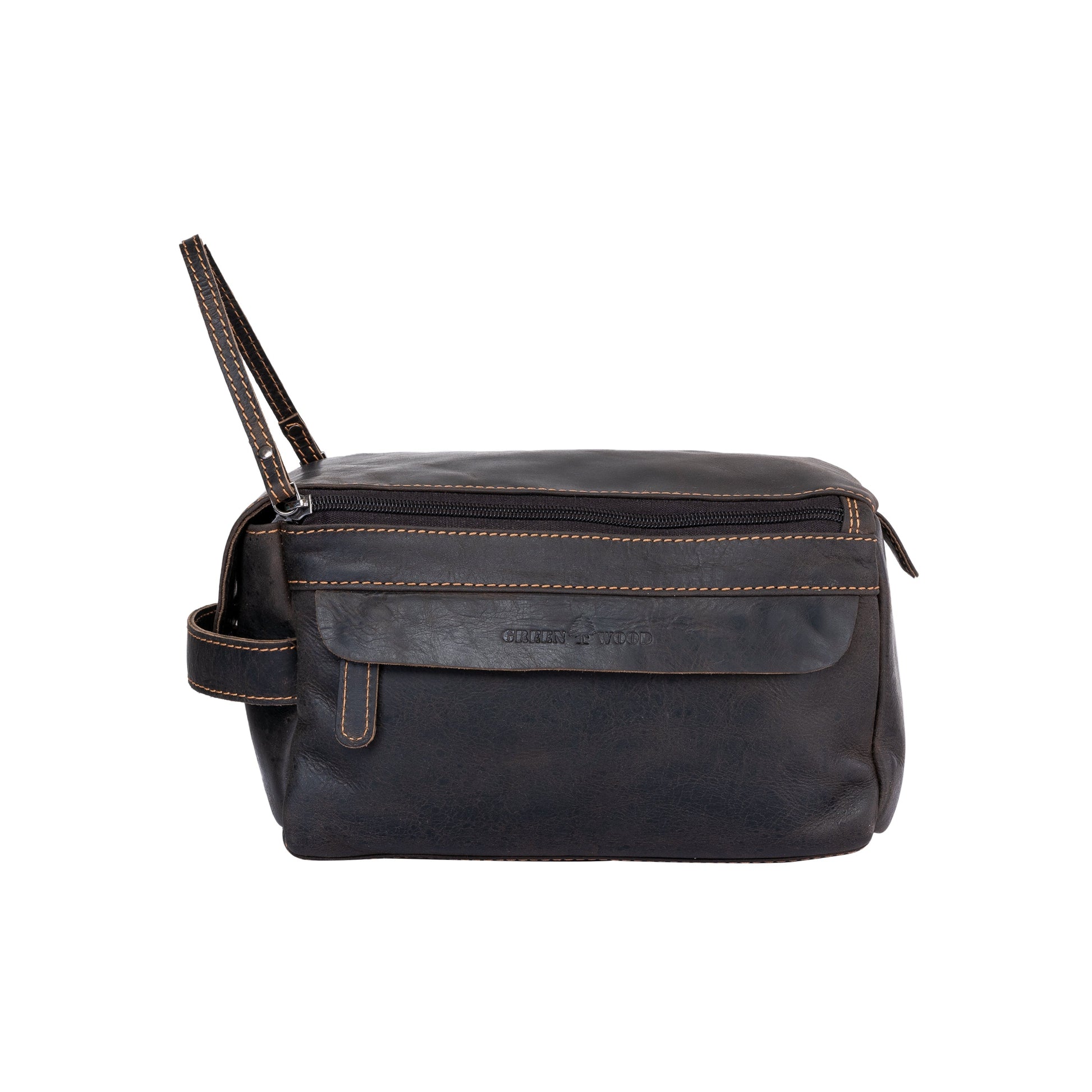 Leather Travel Wash Bag Calgary Brown - Accessories image 2