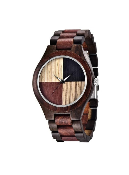Dark Geometric Handmade Wooden Men's Watch - Kitchen & Dining image 1