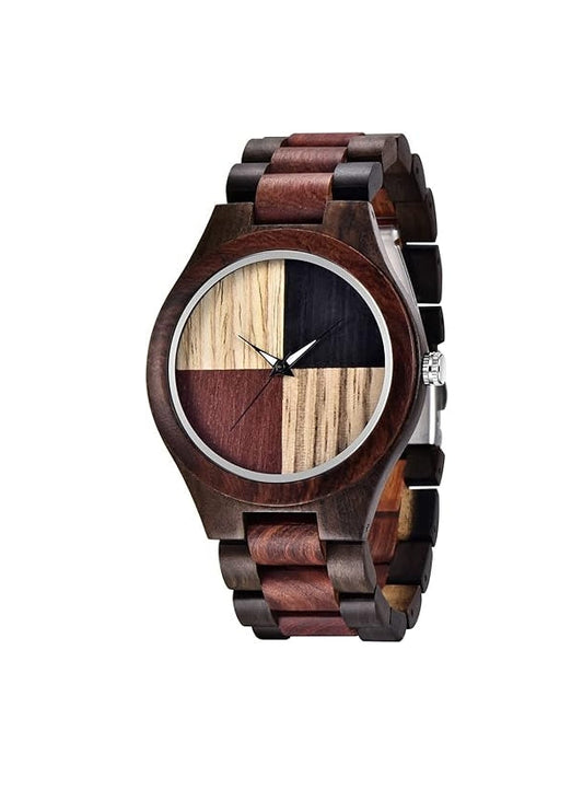 Dark Geometric Handmade Wooden Men's Watch - Kitchen & Dining image 1