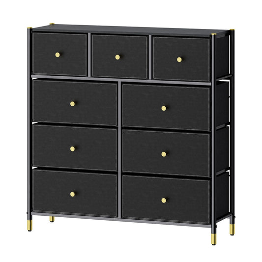Tall Dresser Storage with Baskets | 4 Tier - 9 Drawers | Chest of Drawers - Apparel image 1