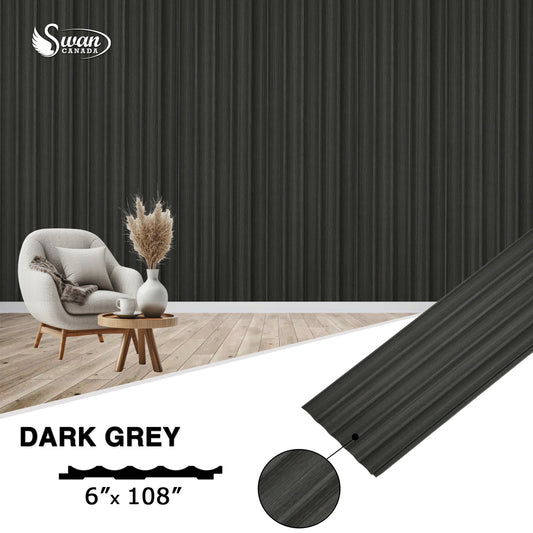 PS Fluted Panels, Dark Gray, 20 Panels x 9 feet long. - Furniture image 1