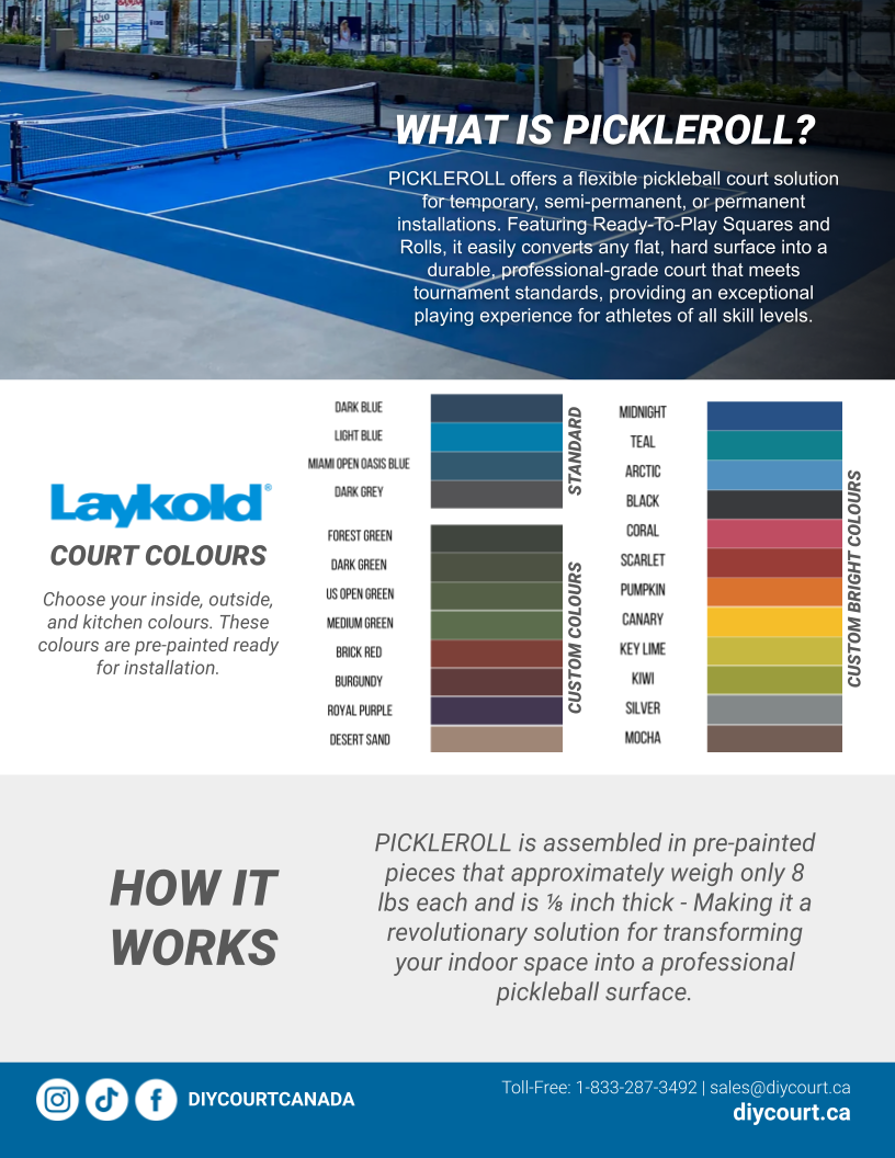 PickleRoll - Indoor Pickleball Court Kit - Toys & Games image 2