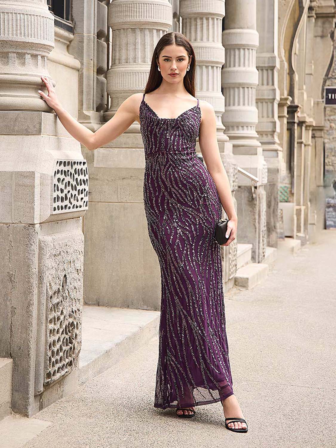 Sequin Animal Print Gown - Misc image 1