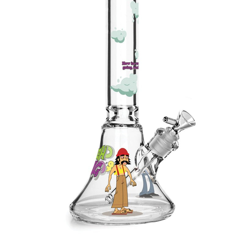 Cheech & Chong® Glass |  48" Tall 7mm Thick How High Are You Bell Base Water Pipe - Misc image 2