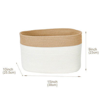 Cotton Rope Storage Baskets with Handles (3pcs) - Cotton Woven Bins - Jewelry image 7