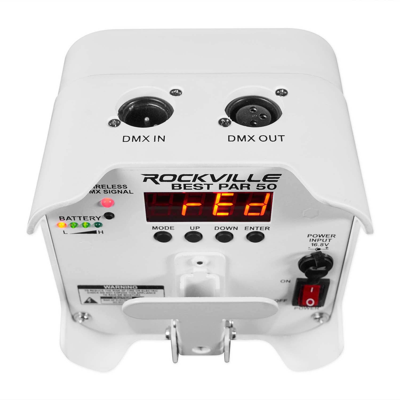 12) Rockville BEST PAR 50 White Battery Par Wash Lights w/Wireless DMX+RGBWA+UV - Kitchen & Dining image 8