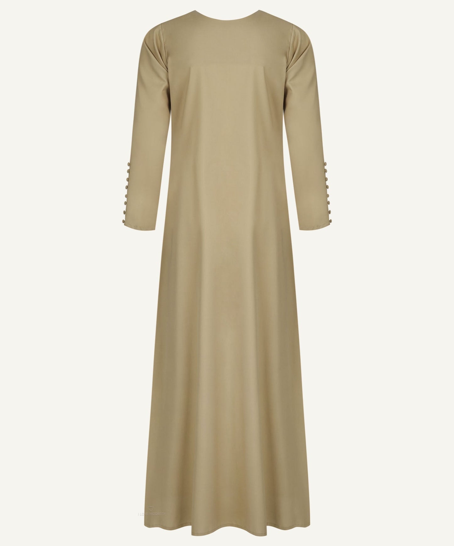 Camel Beige Wrap Button Down Long Sleeve Maxi Dress - Apparel image 4