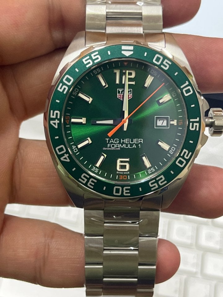 Tag Heuer Formula 1 Limited Edition Green Dial Silver Steel Strap Watch for Men - WAZ1017.BA0842 - Apparel image 19