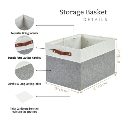 13x15 Fabric Storage Bins Collapsible Storage Basket | Sturdy Storage Organizer - Set of 4 - Misc image 19