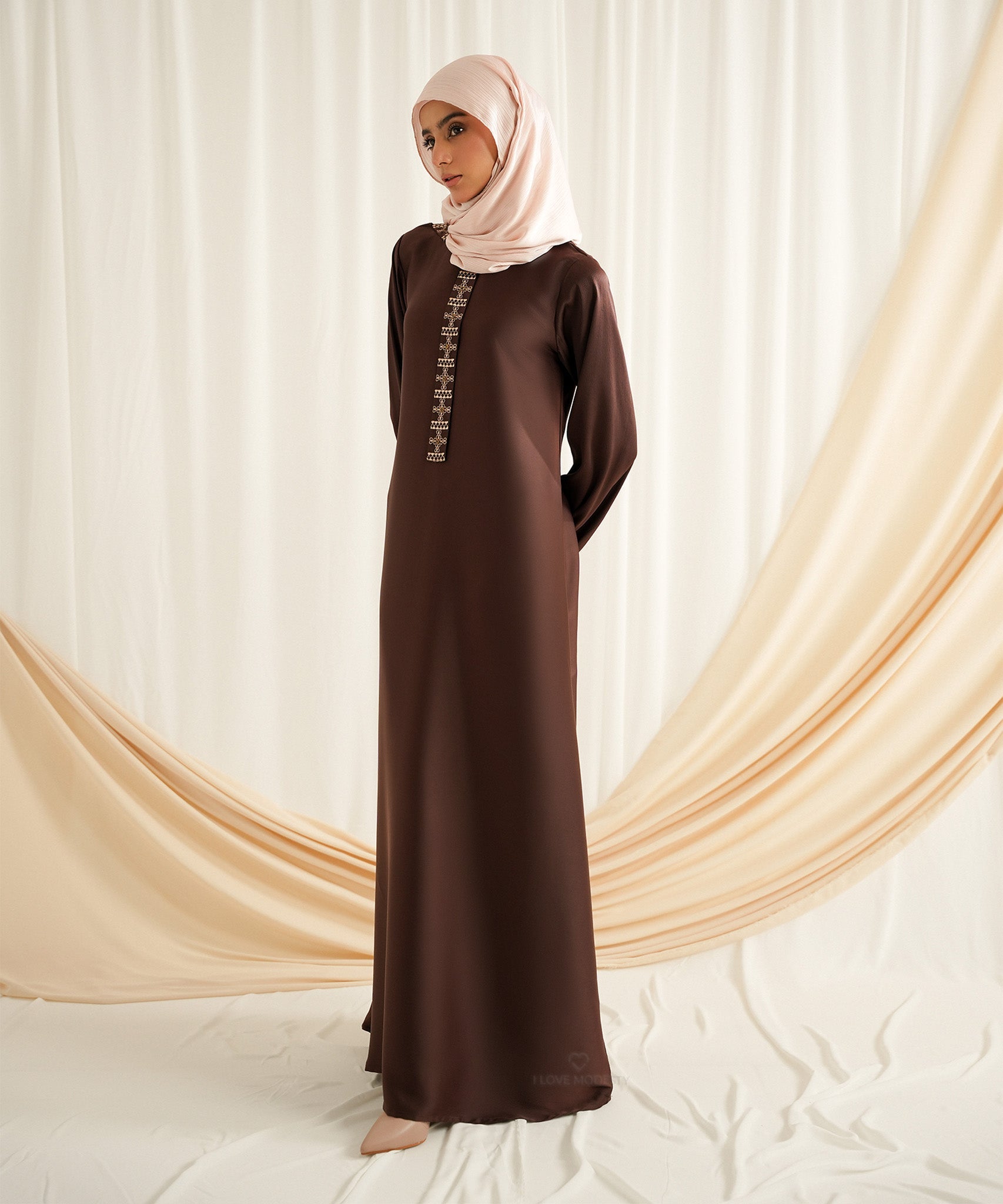 Chocolate Brown Backline Zinnar A-line Dress - Apparel image 2