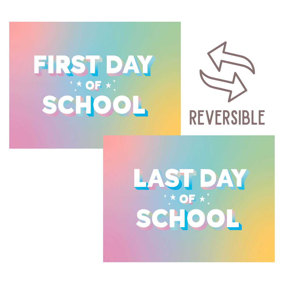 First / Last Day of School (Rainbow) Reversible Banner - Kitchen & Dining image 1