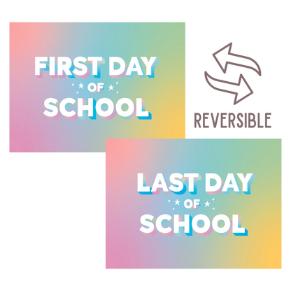 First / Last Day of School (Rainbow) Reversible Banner - Kitchen & Dining image 1