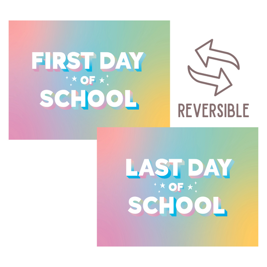 First / Last Day of School (Rainbow) Reversible Banner - Kitchen & Dining image 1