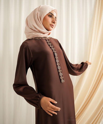 Chocolate Brown Backline Zinnar A-line Dress - Apparel image 3