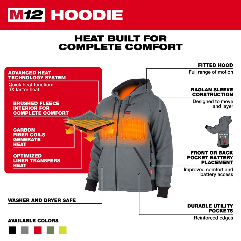 Milwaukee M12™ Heated Hoodie Kit Gray Large - Apparel image 4