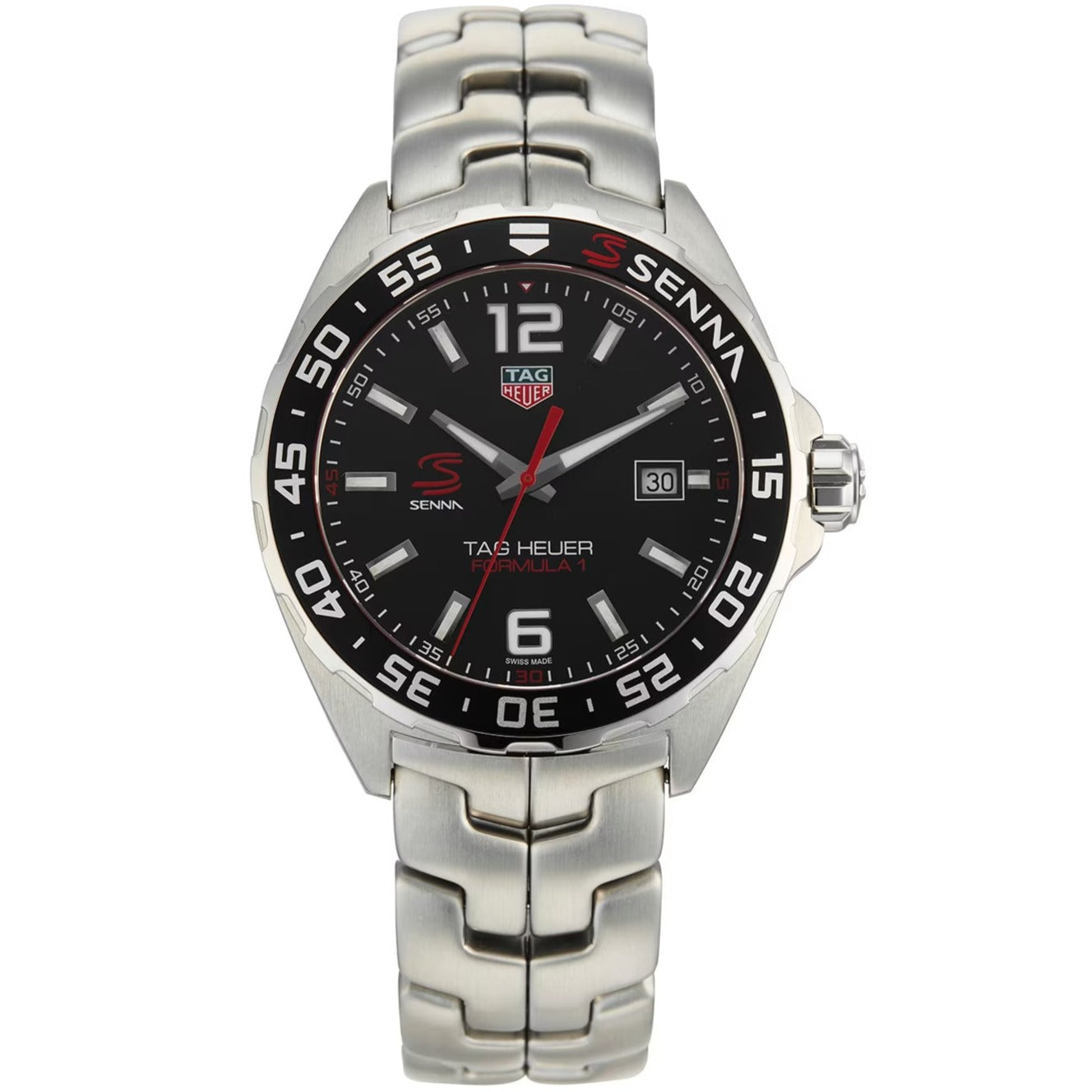 Tag Heuer Formula 1 Senna Limited Edition Black Dial Silver Steel Strap Watch for Men - WAZ1012.BA0883 - Jewelry image 2