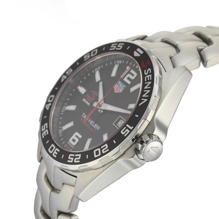 Tag Heuer Formula 1 Senna Limited Edition Black Dial Silver Steel Strap Watch for Men - WAZ1012.BA0883 - Jewelry image 14