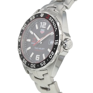 Tag Heuer Formula 1 Senna Limited Edition Black Dial Silver Steel Strap Watch for Men - WAZ1012.BA0883 - Jewelry image 12